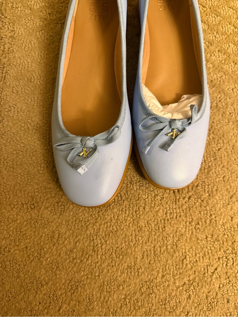 Naturalizer Light Blue Ballet Flats with Bow Accent